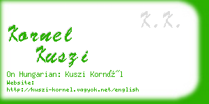 kornel kuszi business card